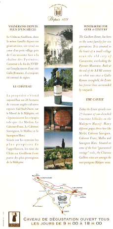 Chateau Guilhem leaflet rear