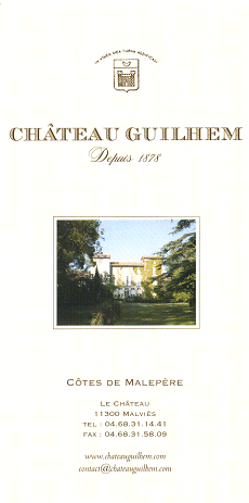 Chateau Guilhem leaflet front