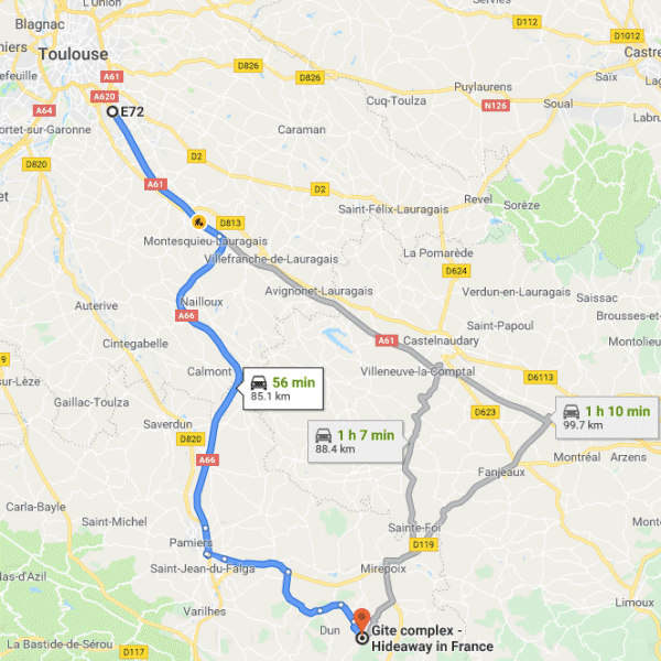 Directions from Toulouse